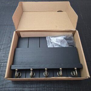 Rebee Vision- Farmhouse Key and Mail Wall Holder- Black